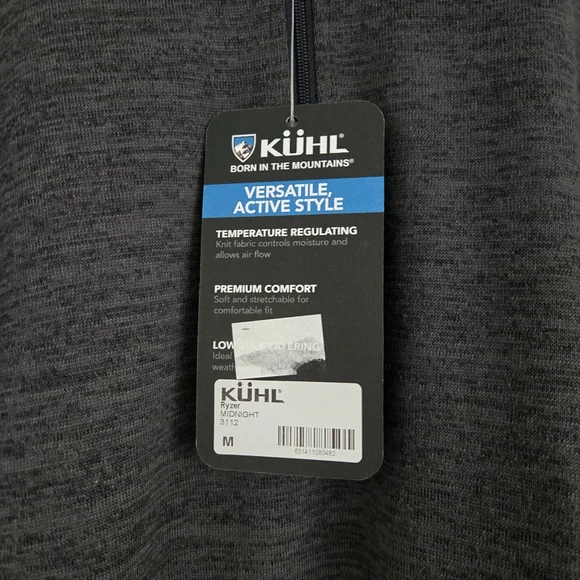 NWT Kuhl Ryzer 1/4 Zip Men's Pullover Size Medium Midnight Blue Navy Gray NEW - Picture 4 of 11